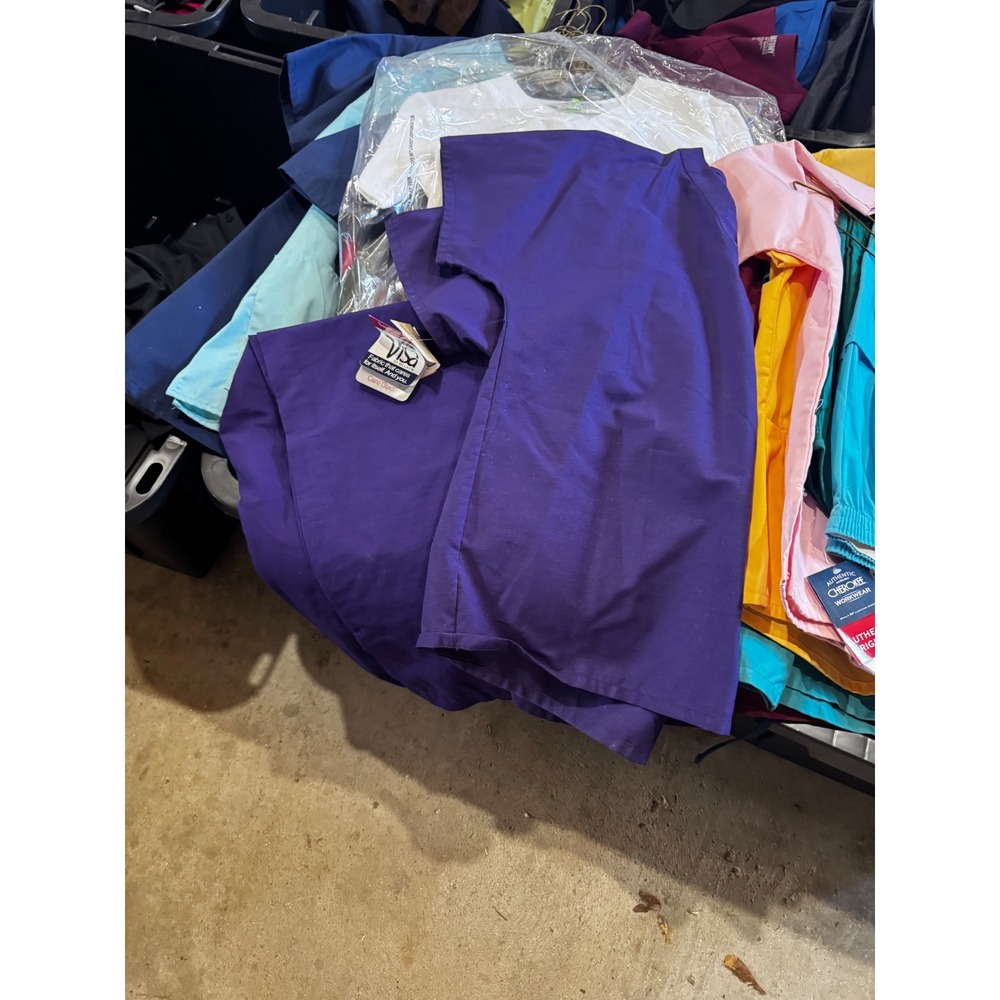 Lot of 10 New Random Medical Scrubs 5 Tops 5 Bottoms Set XXXL Red Blue Grey
